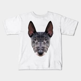 Low Poly Dog Bull Terrier Pet Dogs Art Kids T-Shirt